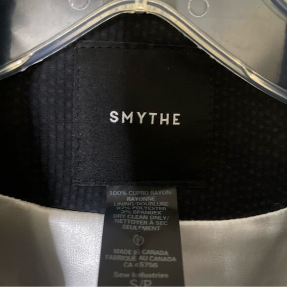 Smythe Blazer 90’s Style Black One Button Single Breasted Jacket Size Small - Picture 3 of 8